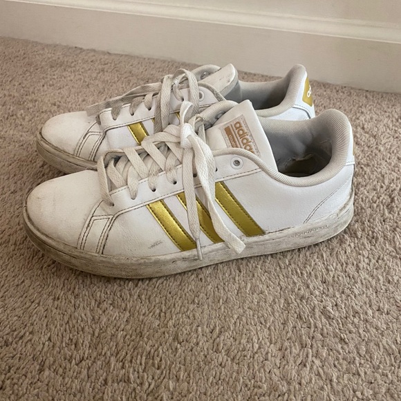 adidas Shoes - white and gold adidas